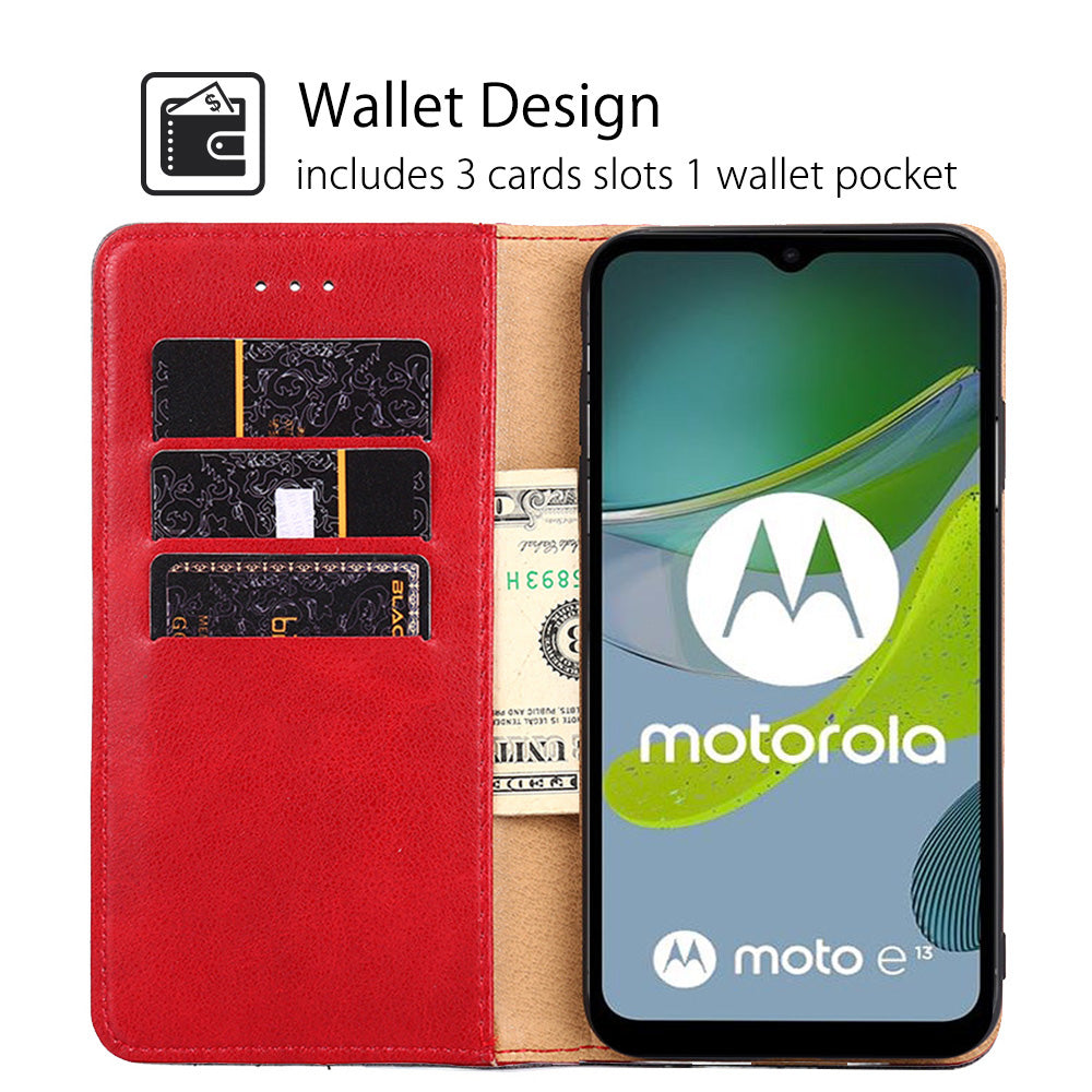 For Motorola Moto E13 4G Triangle Stitching Line PU Leather Wallet Shockproof Cover Foldable Stand Phone Case For Motorola Moto E13 4G Triangle Stitching Line PU Leather Wallet Shockproof Cover Foldable Stand Phone Case